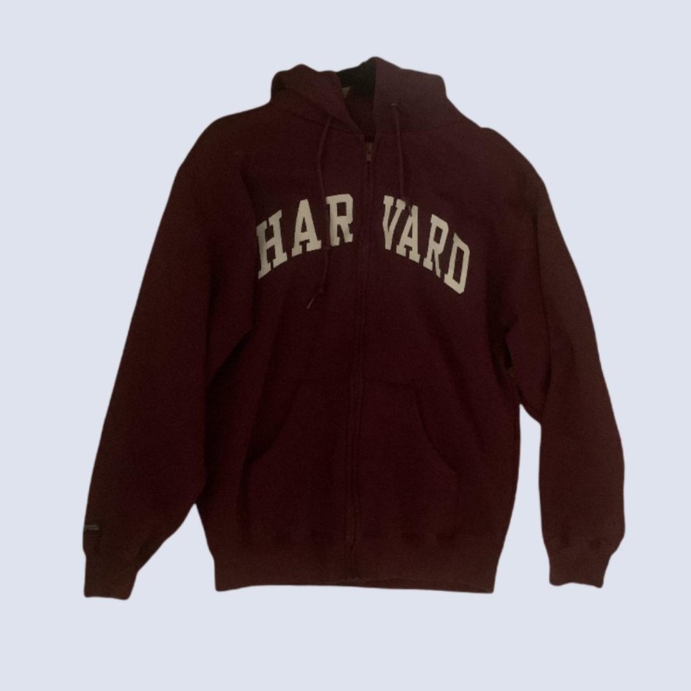 Burgundy Harvard Jansport Zip Up Sweater/ Jacket
